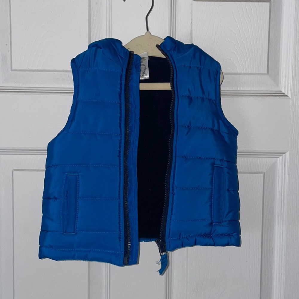 Blue puffer vest